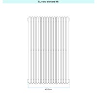 Immagine di Irsap ARPA 18 VERTICALE Radiatore 16 elementi L.43,3 P.4,6 H.122 cm, colore grigio medio finitura ruvido Cod.4D A181220164DIR01A01