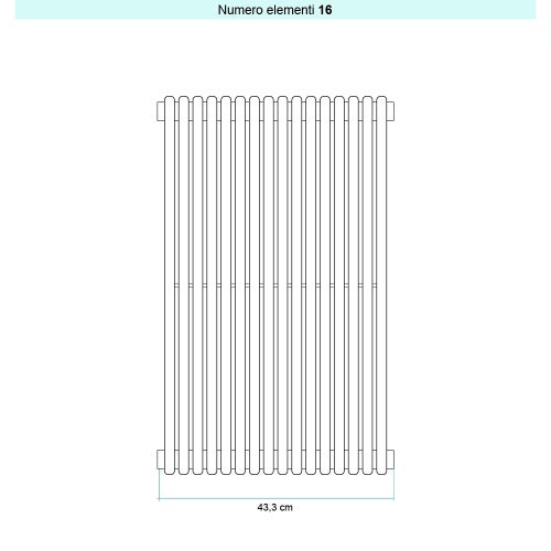 Immagine di Irsap ARPA 18 VERTICALE Radiatore 16 elementi L.43,3 P.4,6 H.75 cm, colore bianco standard finitura lucido Cod.01 A1807501601IR01A01