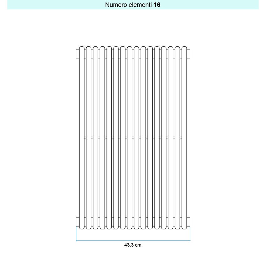 Immagine di Irsap ARPA 18 VERTICALE Radiatore 16 elementi L.43,3 P.4,6 H.152 cm, colore sablè finitura ruvido Cod.Y4 A18152016Y4IR01A01