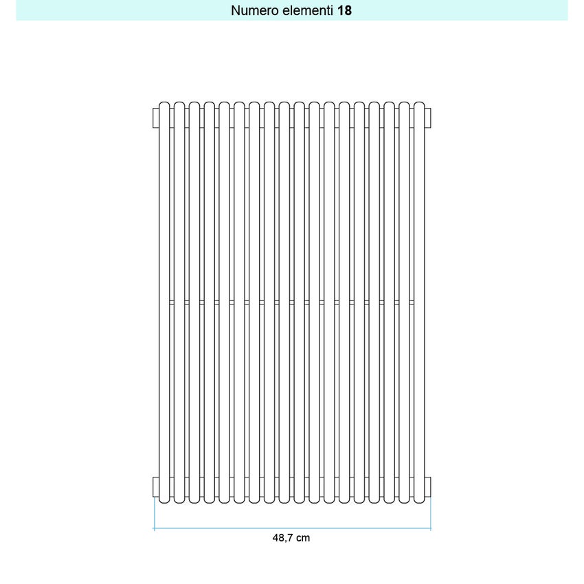 Immagine di Irsap ARPA 18 VERTICALE Radiatore 18 elementi L.48,7 P.4,6 H.85 cm, colore bianco standard finitura lucido Cod.01 A1808501801IR01A01