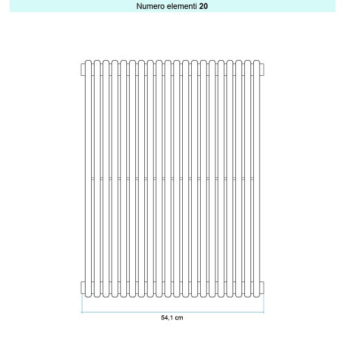 Immagine di Irsap ARPA 18 VERTICALE Radiatore 20 elementi L.54,1 P.4,6 H.87 cm, colore bianco standard finitura lucido Cod.01 A1808702001IR01A01