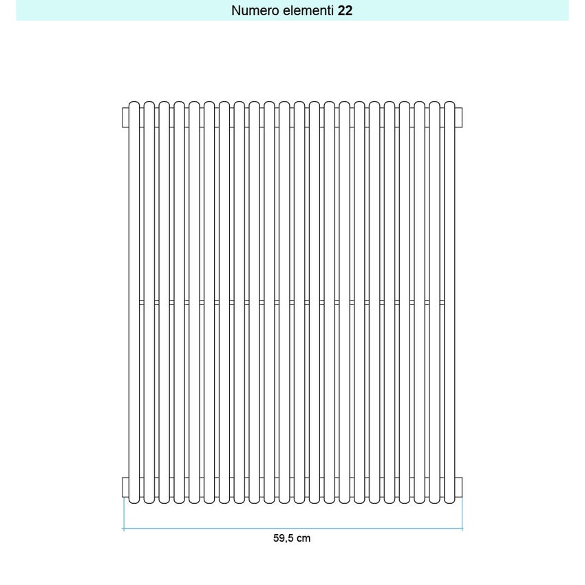 Immagine di Irsap ARPA 18 VERTICALE Radiatore 22 elementi L.59,5 P.4,6 H.75 cm, colore bianco standard finitura lucido Cod.01 A1807502201IR01A01