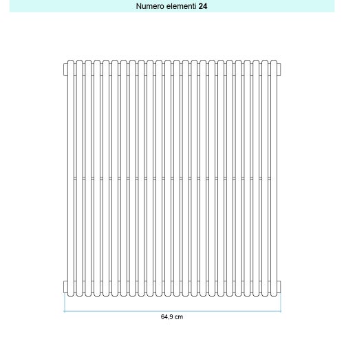 Immagine di Irsap ARPA 18 VERTICALE Radiatore 24 elementi L.64,9 P.4,6 H.222 cm, colore bianco finitura opaco Cod.J8 A18222024J8IR01A01