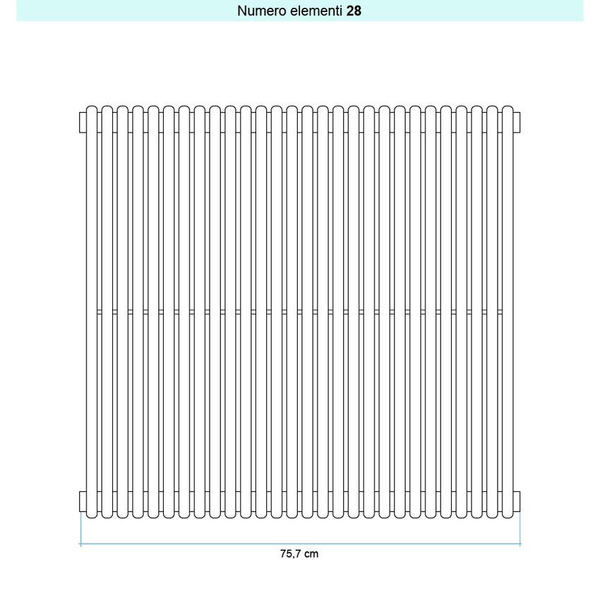 Immagine di Irsap ARPA 18 VERTICALE Radiatore 28 elementi L.75,7 P.4,6 H.222 cm, colore sablè finitura ruvido Cod.Y4 A18222028Y4IR01A01