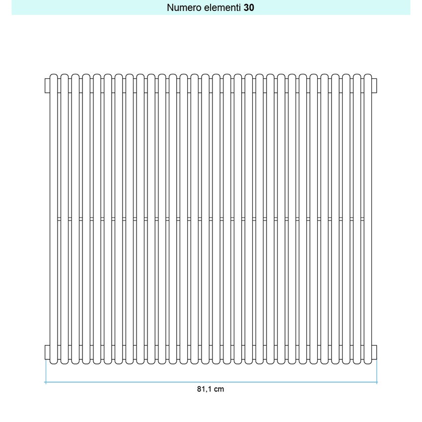 Immagine di Irsap ARPA 18 VERTICALE Radiatore 30 elementi L.81,1 P.4,6 H.202 cm, colore nero ral 9005 finitura lucido Cod.10 A1820203010IR01A01