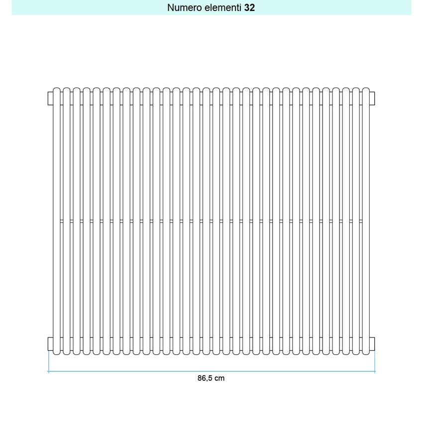 Immagine di Irsap ARPA 18 VERTICALE Radiatore 32 elementi L.86,5 P.4,6 H.85 cm, colore sablè finitura ruvido Cod.Y4 A18085032Y4IR01A01