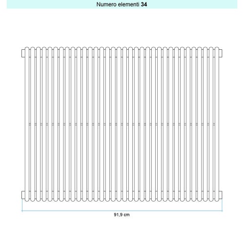 Immagine di Irsap ARPA 18 VERTICALE Radiatore 34 elementi L.91,9 P.4,6 H.252 cm, colore bianco standard finitura lucido Cod.01 A1825203401IR01A01