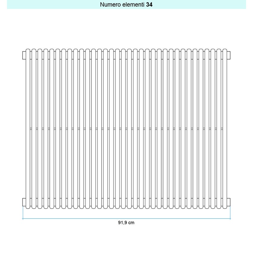 Immagine di Irsap ARPA 18 VERTICALE Radiatore 34 elementi L.91,9 P.4,6 H.65 cm, colore bianco standard finitura lucido Cod.01 A1806503401IR01A01