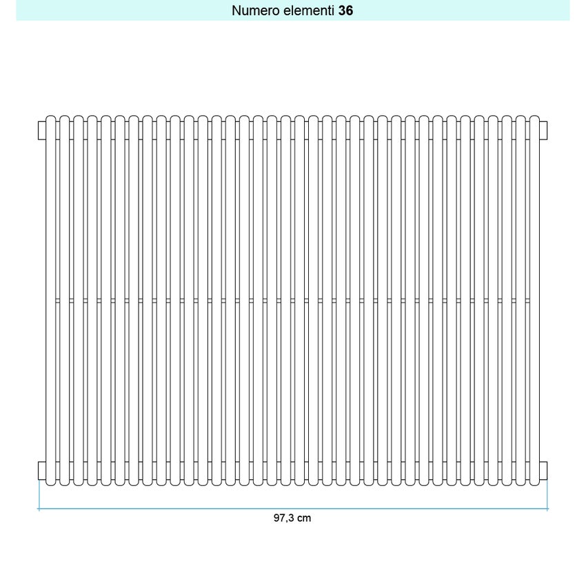 Immagine di Irsap ARPA 18 VERTICALE Radiatore 36 elementi L.97,3 P.4,6 H.87 cm, colore bianco standard finitura lucido Cod.01 A1808703601IR01A01