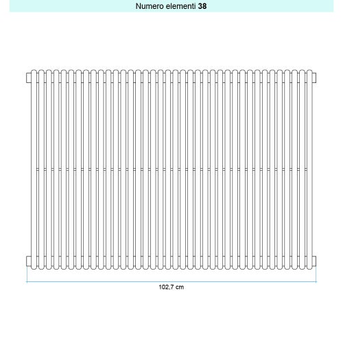 Immagine di Irsap ARPA 18 VERTICALE Radiatore 38 elementi L.102,7 P.4,6 H.222 cm, colore bianco standard finitura lucido Cod.01 A1822203801IR01A01