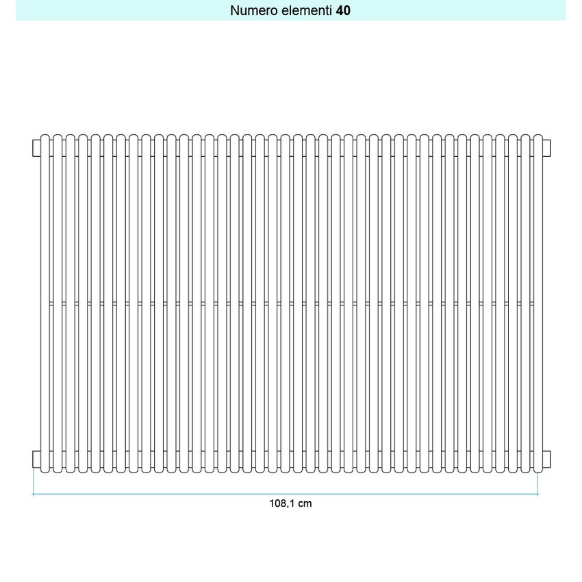 Immagine di Irsap ARPA 18 VERTICALE Radiatore 40 elementi L.108,1 P.4,6 H.122 cm, colore bianco standard finitura lucido Cod.01 A1812204001IR01A01