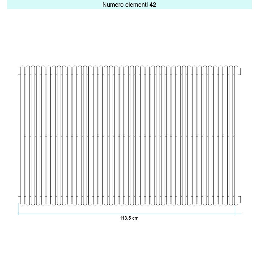 Immagine di Irsap ARPA 18 VERTICALE Radiatore 42 elementi L.113,5 P.4,6 H.55 cm, colore bianco standard finitura lucido Cod.01 A1805504201IR01A01