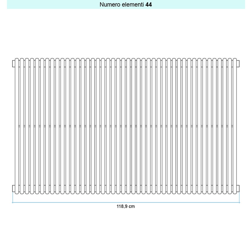 Immagine di Irsap ARPA 18 VERTICALE Radiatore 44 elementi L.118,9 P.4,6 H.222 cm, colore bianco standard finitura lucido Cod.01 A1822204401IR01A01