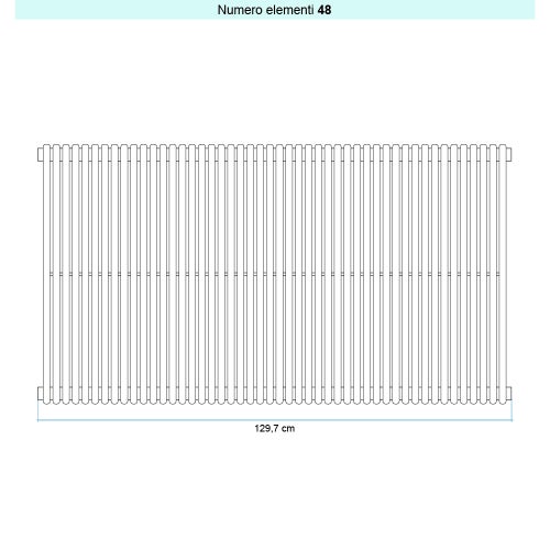 Immagine di Irsap ARPA 18 VERTICALE Radiatore 48 elementi L.129,7 P.4,6 H.152 cm, colore bianco standard finitura lucido Cod.01 A1815204801IR01A01