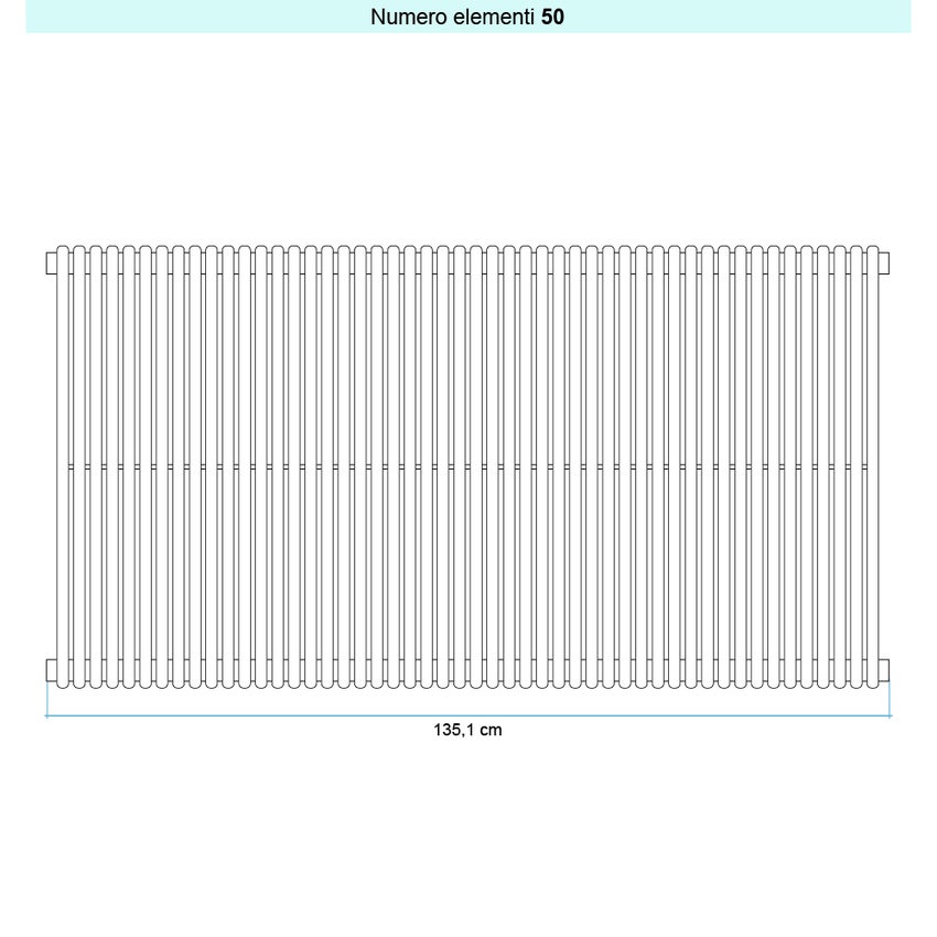 Immagine di Irsap ARPA 18 VERTICALE Radiatore 50 elementi L.135,1 P.4,6 H.182 cm, colore bianco standard finitura lucido Cod.01 A1818205001IR01A01