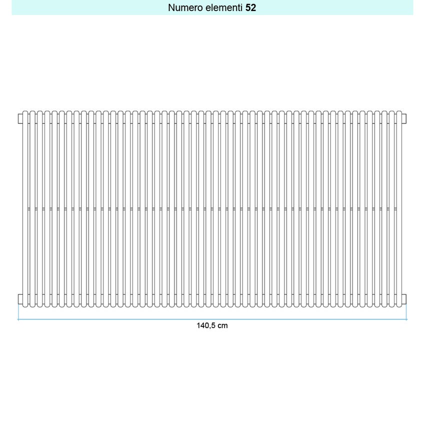 Immagine di Irsap ARPA 18 VERTICALE Radiatore 52 elementi L.140,5 P.4,6 H.55 cm, colore bianco standard finitura lucido Cod.01 A1805505201IR01A01