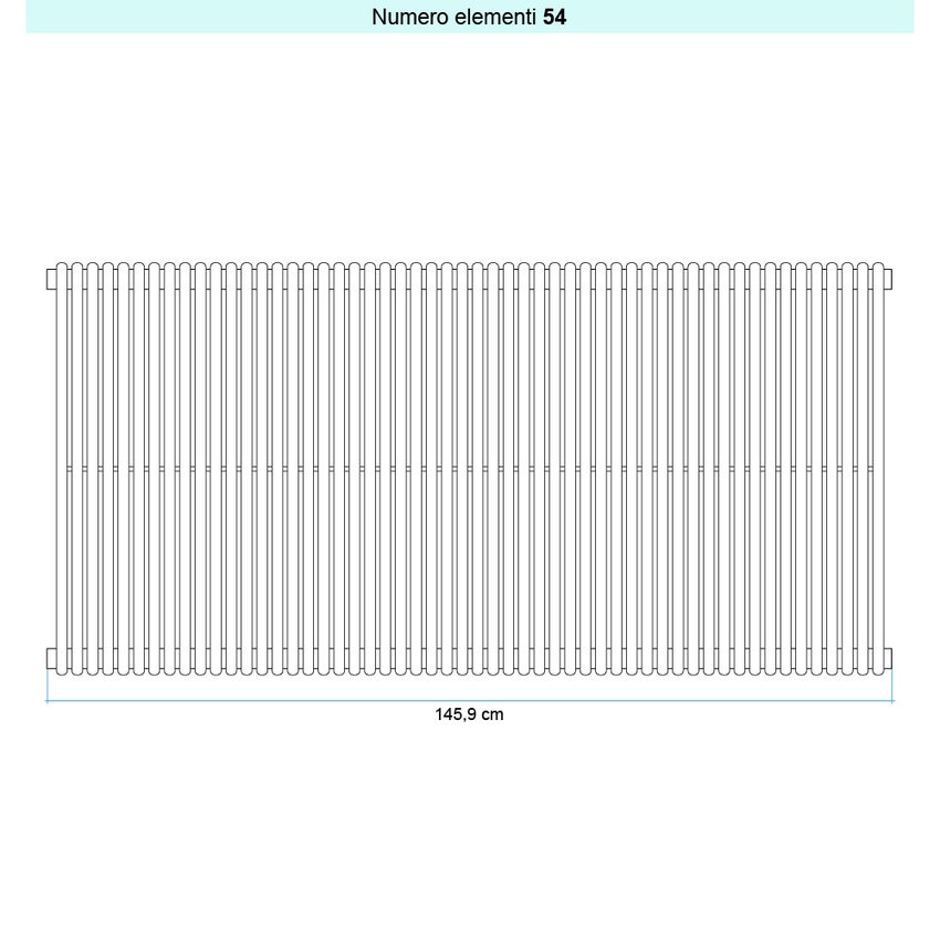 Immagine di Irsap ARPA 18 VERTICALE Radiatore 54 elementi L.145,9 P.4,6 H.252 cm, colore bianco standard finitura lucido Cod.01 A1825205401IR01A01