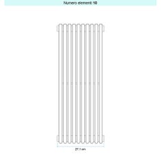 Immagine di Irsap ARPA 18_2 VERTICALE Radiatore 10 elementi L.27,1 P.6,2 H.52 cm, colore bianco standard finitura lucido Cod.01 A2805201001IR01A01