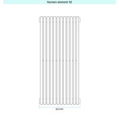 Immagine di Irsap ARPA 18_2 VERTICALE Radiatore 12 elementi L.32,5 P.6,2 H.52 cm, colore bianco standard finitura lucido Cod.01 A2805201201IR01A01