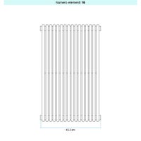 Immagine di Irsap ARPA 18_2 VERTICALE Radiatore 16 elementi L.43,3 P.6,2 H.152 cm, colore azurite 3 finitura ruvido Cod.6C A281520166CIR01A01