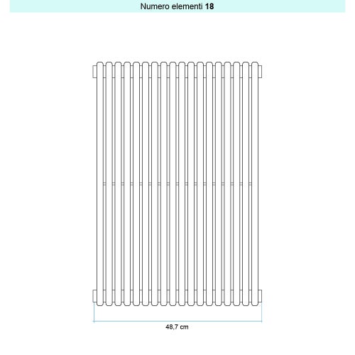 Immagine di Irsap ARPA 18_2 VERTICALE Radiatore 18 elementi L.48,7 P.6,2 H.65 cm, colore bianco standard finitura lucido Cod.01 A2806501801IR01A01