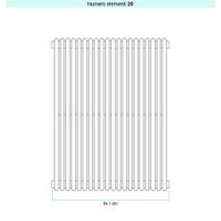 Immagine di Irsap ARPA 18_2 VERTICALE Radiatore 20 elementi L.54,1 P.6,2 H.182 cm, colore grigio perla finitura ruvido Cod.L6 A28182020L6IR01A01