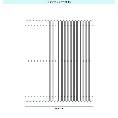 Immagine di Irsap ARPA 18_2 VERTICALE Radiatore 22 elementi L.59,5 P.6,2 H.182 cm, colore bianco perla finitura ruvido Cod.16 A2818202216IR01A01
