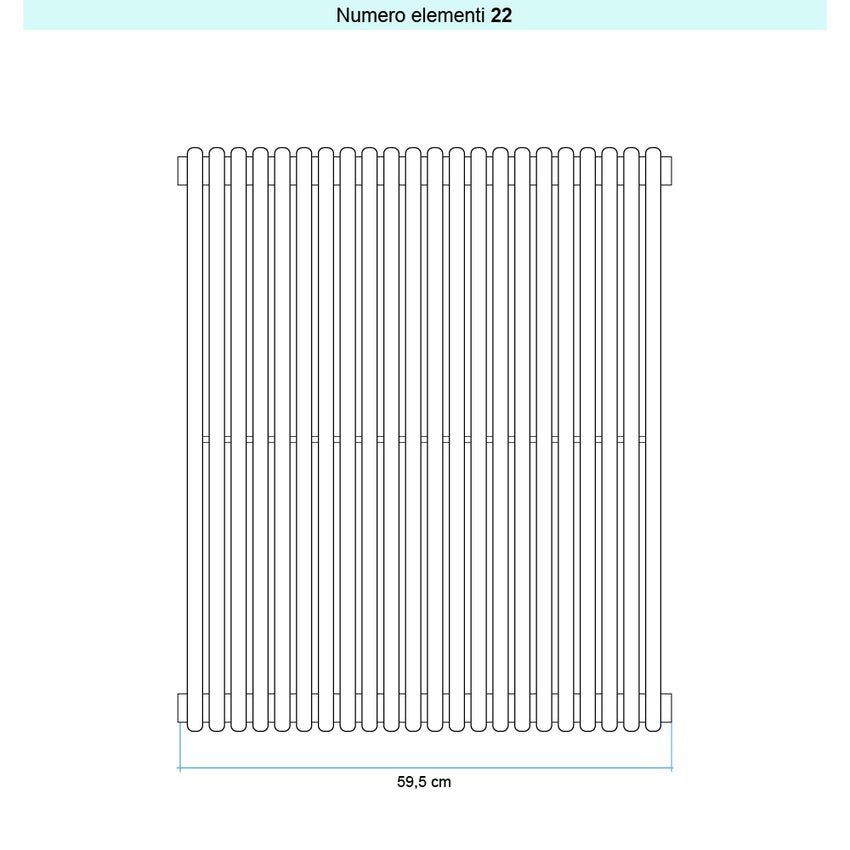 Immagine di Irsap ARPA 18_2 VERTICALE Radiatore 22 elementi L.59,5 P.6,2 H.152 cm, colore bianco standard finitura lucido Cod.01 A2815202201IR01A01