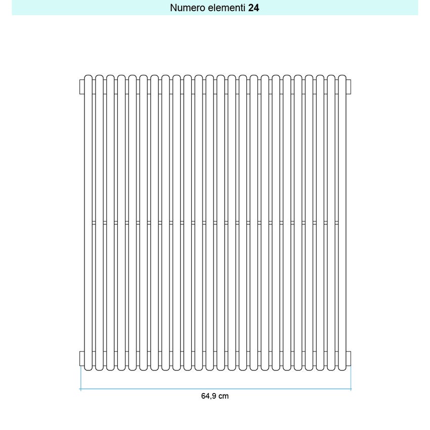 Immagine di Irsap ARPA 18_2 VERTICALE Radiatore 24 elementi L.64,9 P.6,2 H.202 cm, colore bianco finitura opaco Cod.J8 A28202024J8IR01A01