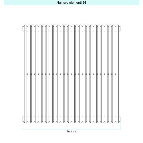 Immagine di Irsap ARPA 18_2 VERTICALE Radiatore 26 elementi L.70,3 P.6,2 H.67 cm, colore bianco standard finitura lucido Cod.01 A2806702601IR01A01