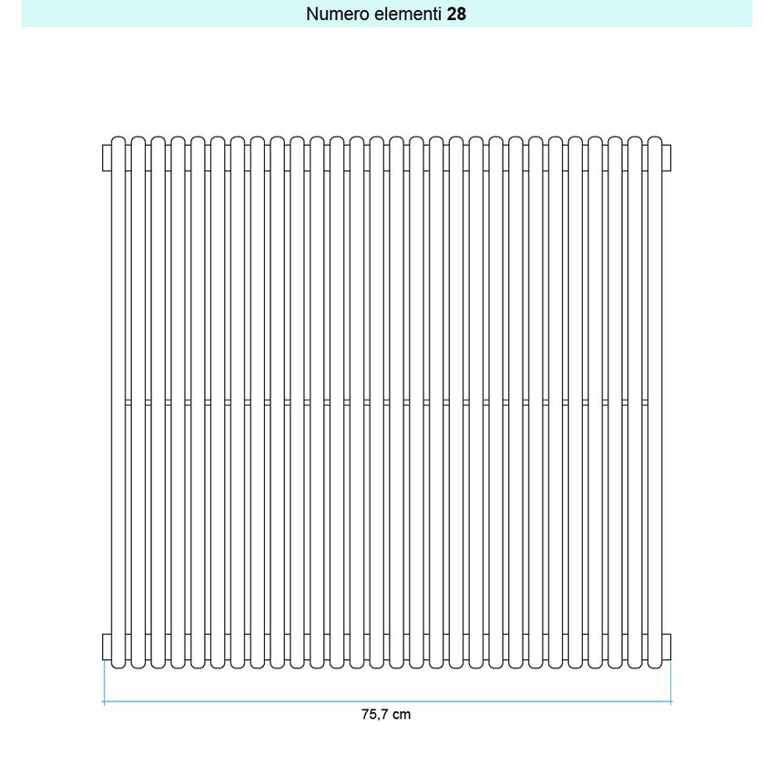 Immagine di Irsap ARPA 18_2 VERTICALE Radiatore 28 elementi L.75,7 P.6,2 H.67 cm, colore bianco standard finitura lucido Cod.01 A2806702801IR01A01