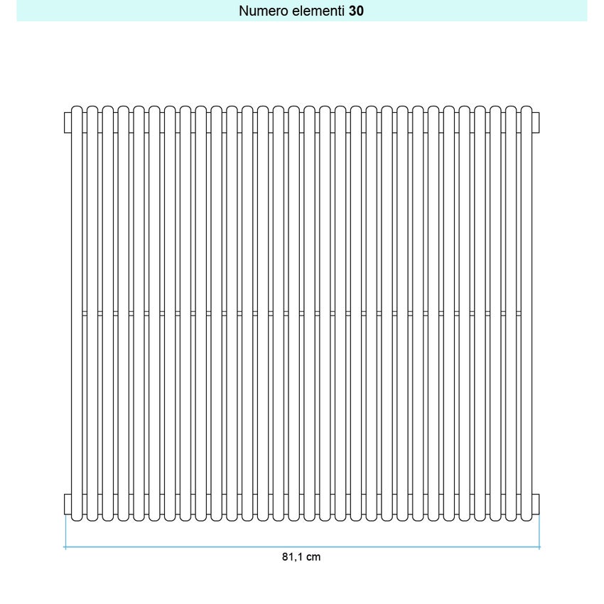 Immagine di Irsap ARPA 18_2 VERTICALE Radiatore 30 elementi L.81,1 P.6,2 H.70 cm, colore bianco standard finitura lucido Cod.01 A2807003001IR01A01