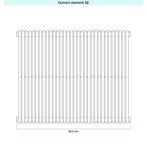 Immagine di Irsap ARPA 18_2 VERTICALE Radiatore 32 elementi L.86,5 P.6,2 H.55 cm, colore bianco standard finitura lucido Cod.01 A2805503201IR01A01