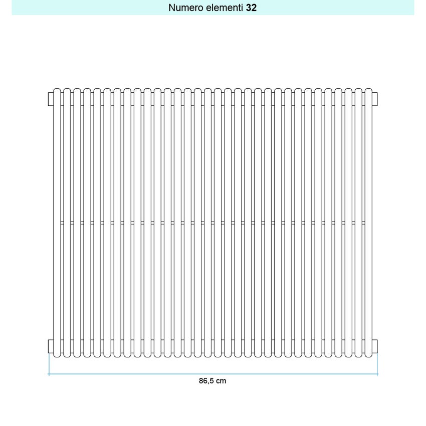 Immagine di Irsap ARPA 18_2 VERTICALE Radiatore 32 elementi L.86,5 P.6,2 H.55 cm, colore bianco standard finitura lucido Cod.01 A2805503201IR01A01