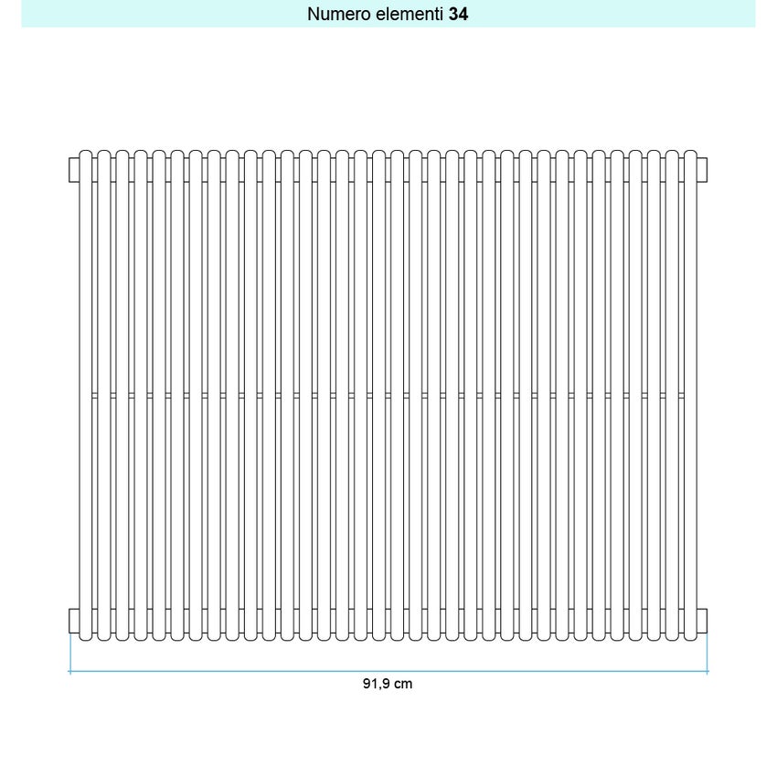 Immagine di Irsap ARPA 18_2 VERTICALE Radiatore 34 elementi L.91,9 P.6,2 H.75 cm, colore bianco standard finitura lucido Cod.01 A2807503401IR01A01