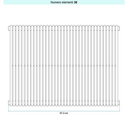 Immagine di Irsap ARPA 18_2 VERTICALE Radiatore 36 elementi L.97,3 P.6,2 H.55 cm, colore bianco standard finitura lucido Cod.01 A2805503601IR01A01