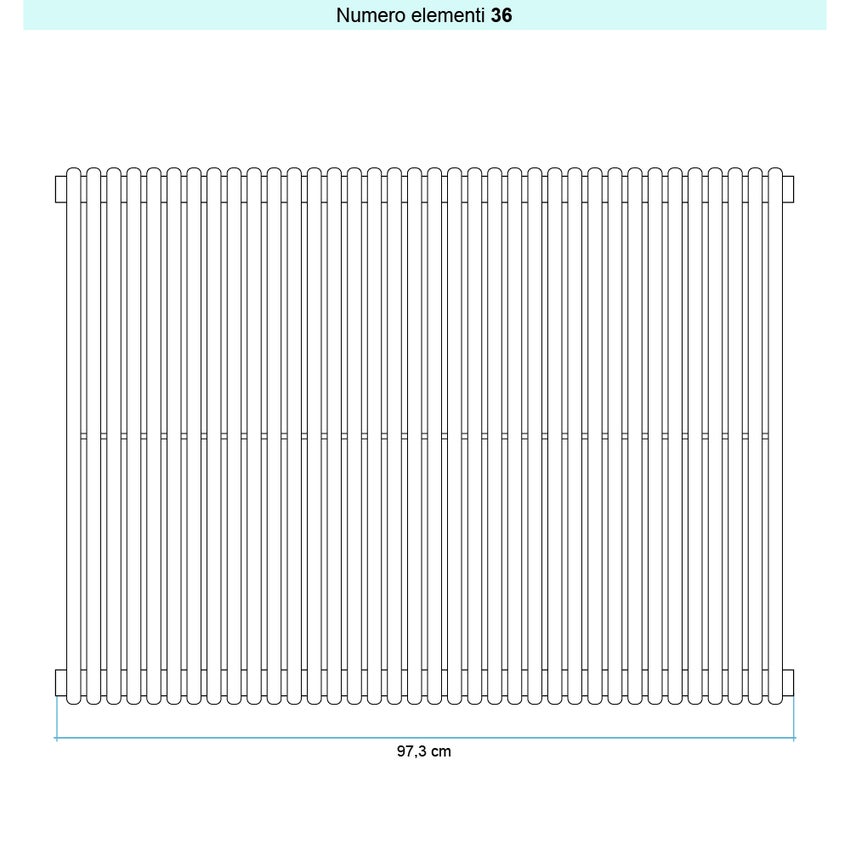 Immagine di Irsap ARPA 18_2 VERTICALE Radiatore 36 elementi L.97,3 P.6,2 H.222 cm, colore bianco standard finitura lucido Cod.01 A2822203601IR01A01