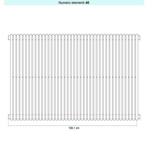 Immagine di Irsap ARPA 18_2 VERTICALE Radiatore 40 elementi L.108,1 P.6,2 H.182 cm, colore bianco standard finitura lucido Cod.01 A2818204001IR01A01