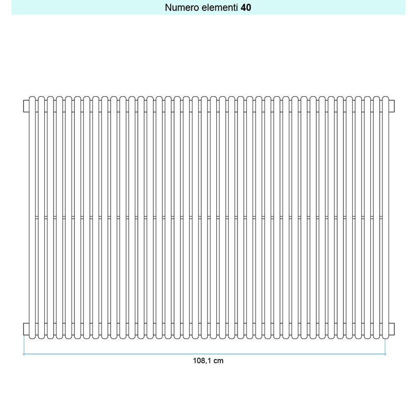 Immagine di Irsap ARPA 18_2 VERTICALE Radiatore 40 elementi L.108,1 P.6,2 H.182 cm, colore bianco standard finitura lucido Cod.01 A2818204001IR01A01