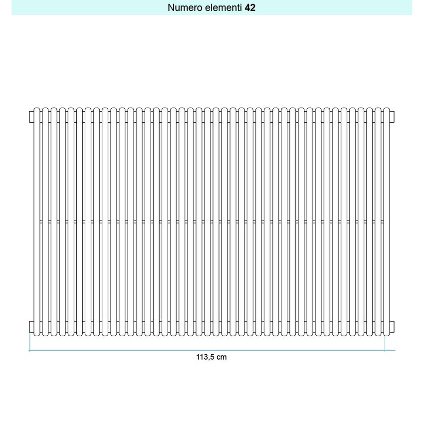 Immagine di Irsap ARPA 18_2 VERTICALE Radiatore 42 elementi L.113,5 P.6,2 H.52 cm, colore bianco standard finitura lucido Cod.01 A2805204201IR01A01