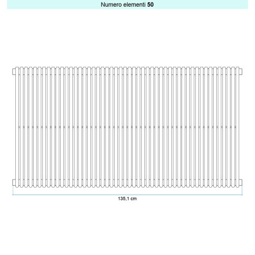 Immagine di Irsap ARPA 18_2 VERTICALE Radiatore 50 elementi L.135,1 P.6,2 H.75 cm, colore bianco finitura opaco Cod.J8 A28075050J8IR01A01
