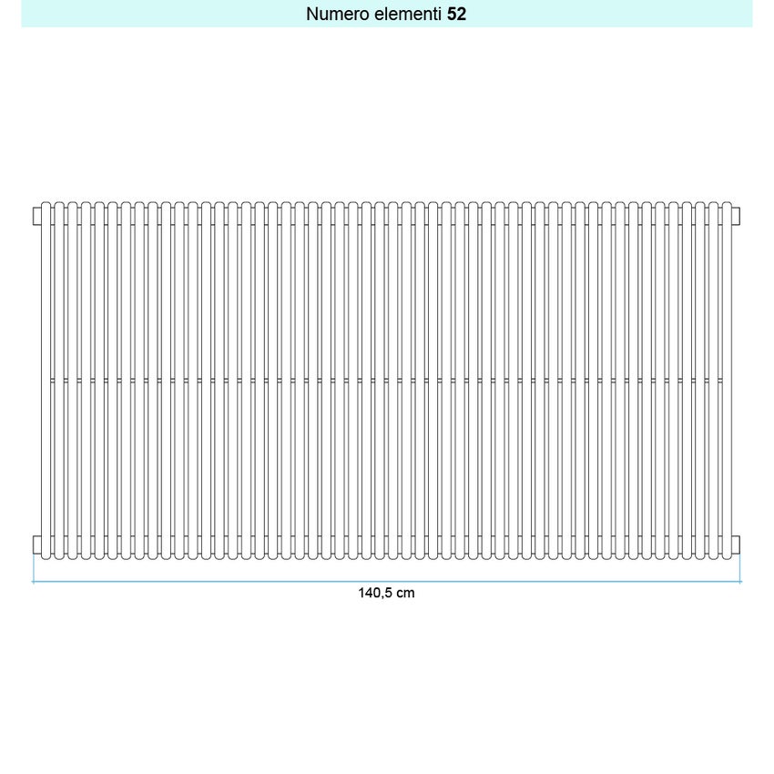 Immagine di Irsap ARPA 18_2 VERTICALE Radiatore 52 elementi L.140,5 P.6,2 H.55 cm, colore bianco standard finitura lucido Cod.01 A2805505201IR01A01