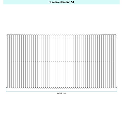 Immagine di Irsap ARPA 18_2 VERTICALE Radiatore 54 elementi L.145,9 P.6,2 H.222 cm, colore bianco standard finitura lucido Cod.01 A2822205401IR01A01