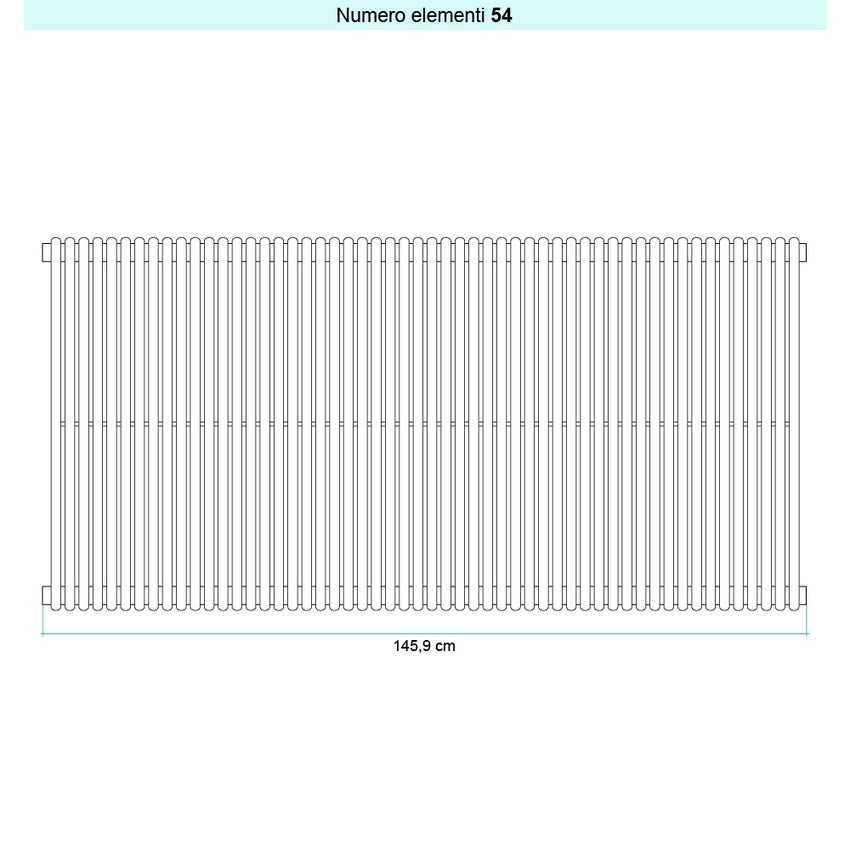 Immagine di Irsap ARPA 18_2 VERTICALE Radiatore 54 elementi L.145,9 P.6,2 H.70 cm, colore bianco standard finitura lucido Cod.01 A2807005401IR01A01