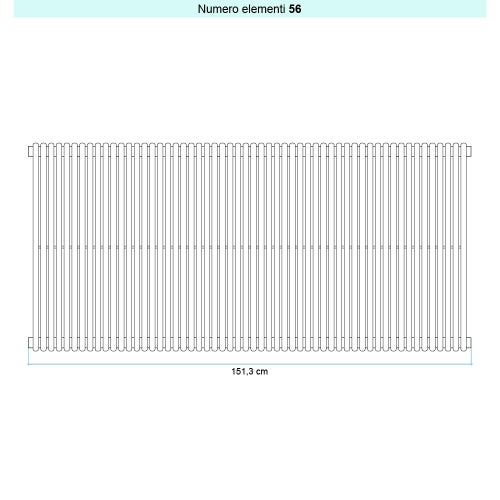 Immagine di Irsap ARPA 18_2 VERTICALE Radiatore 56 elementi L.151,3 P.6,2 H.52 cm, colore bianco standard finitura lucido Cod.01 A2805205601IR01A01