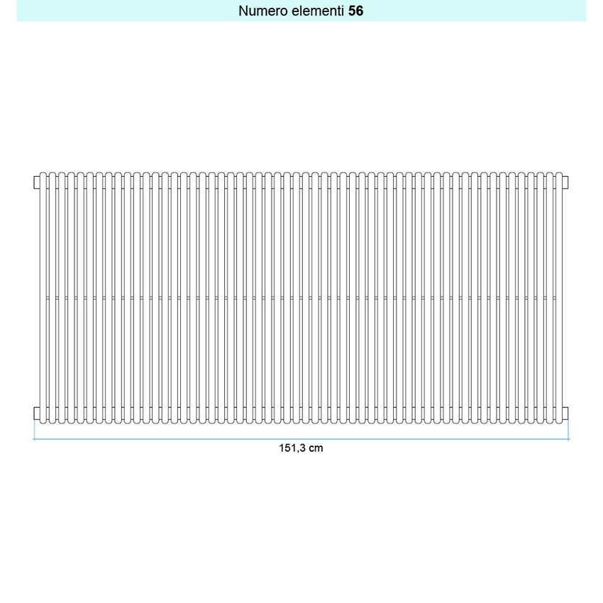Immagine di Irsap ARPA 18_2 VERTICALE Radiatore 56 elementi L.151,3 P.6,2 H.75 cm, colore bianco standard finitura lucido Cod.01 A2807505601IR01A01
