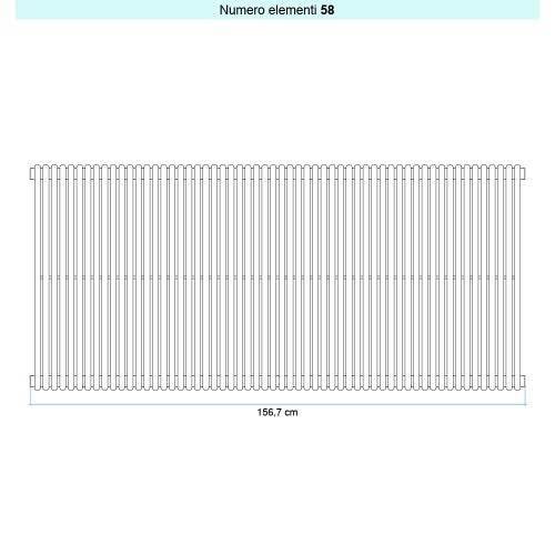 Immagine di Irsap ARPA 18_2 VERTICALE Radiatore 58 elementi L.156,7 P.6,2 H.55 cm, colore bianco standard finitura lucido Cod.01 A2805505801IR01A01