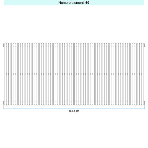 Immagine di Irsap ARPA 18_2 VERTICALE Radiatore 60 elementi L.162,1 P.6,2 H.182 cm, colore bianco standard finitura lucido Cod.01 A2818206001IR01A01