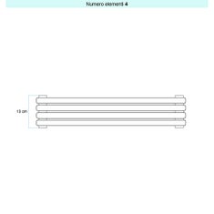 Immagine di Irsap ARPA 23 ORIZZONTALE Radiatore 4 elementi L.52 P.5 H.13 cm, colore bianco standard finitura lucido Cod.01 SI105200401IR01H01