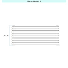 Immagine di Irsap ARPA 23 ORIZZONTALE Radiatore 8 elementi L.67 P.5 H.26,6 cm, colore nero ral 9005 finitura lucido Cod.10 SI106700810IR01H01